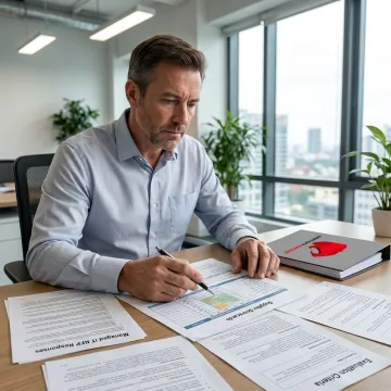 Advisor reviewing managed IT RFP scoring matrix