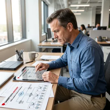Advisor reviewing franchise technology plan