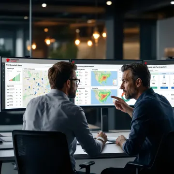 Consultant reviewing mobility connectivity options