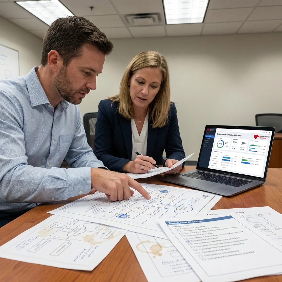 Advisor planning a secure healthcare cloud migration
