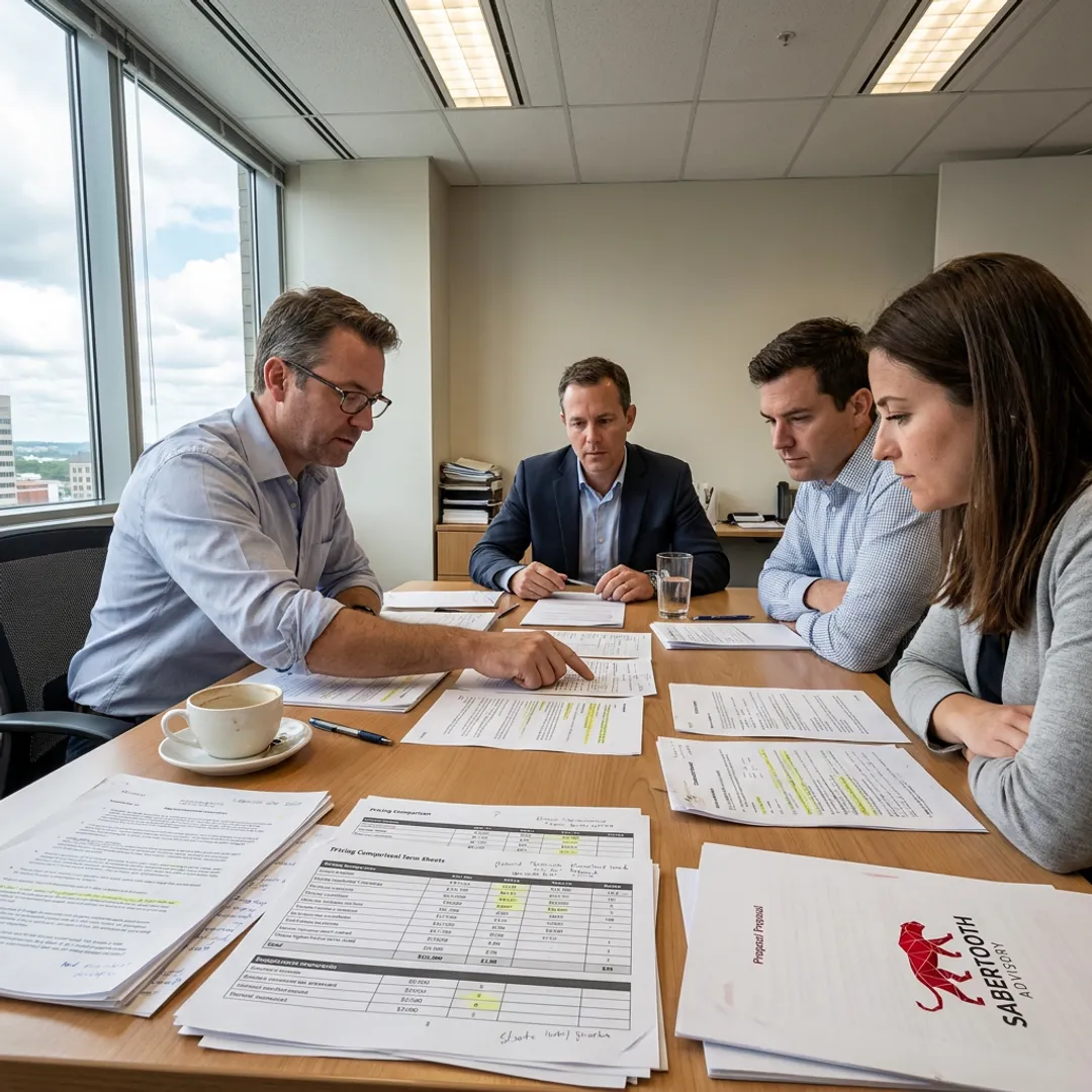 Advisor comparing technology supplier proposals