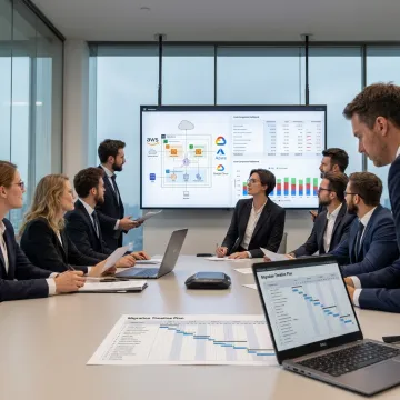 Cloud consultant reviewing infrastructure strategy