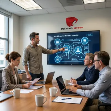 Cloud architect planning hybrid infrastructure