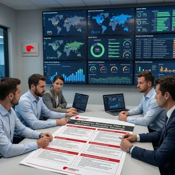 IT team reviewing a disaster recovery plan
