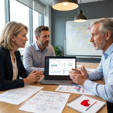 Business leaders reviewing an AI readiness assessment