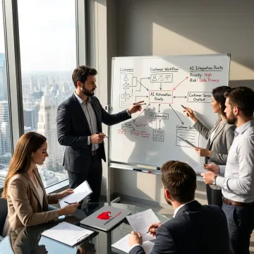 Advisor mapping AI opportunities with a business team