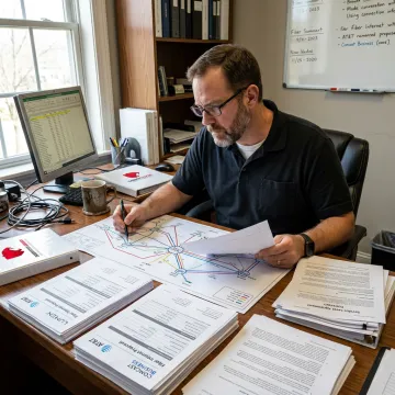 Advisor comparing business fiber connectivity options
