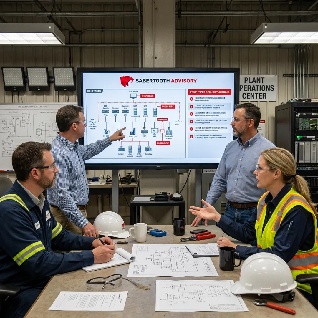 Team assessing operational technology network risk