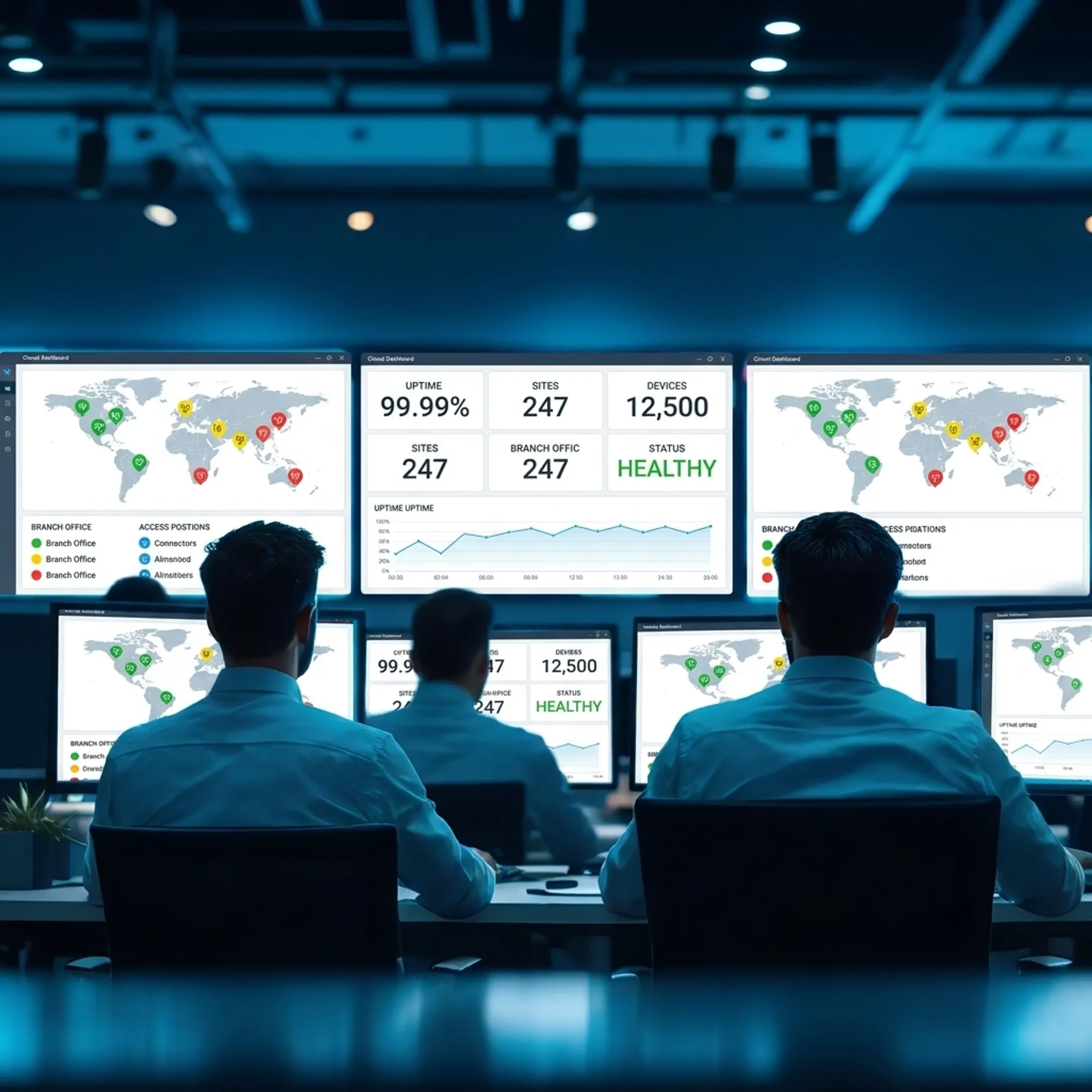 Multi-location wireless infrastructure monitoring and management