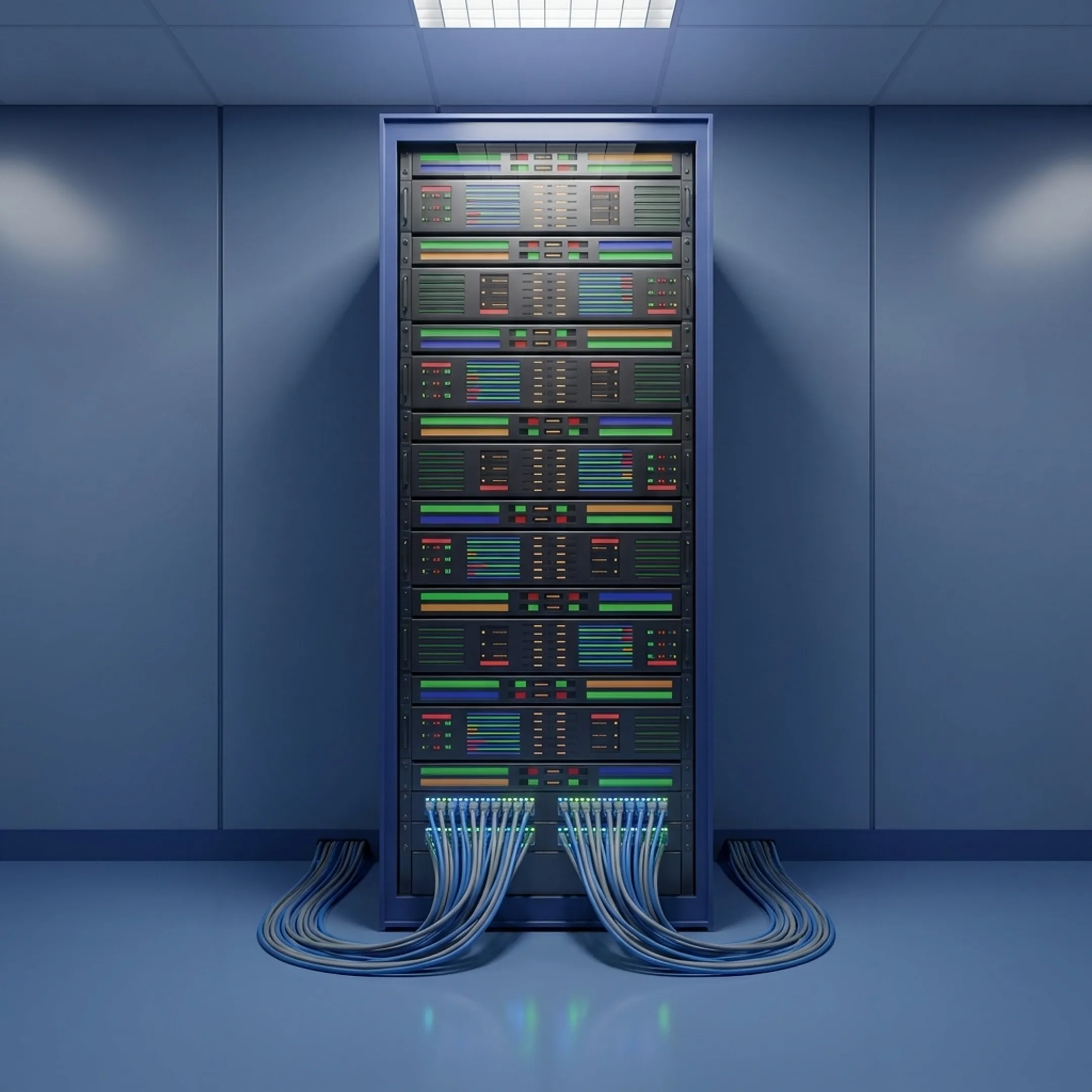 Enterprise network server rack with redundant connectivity links