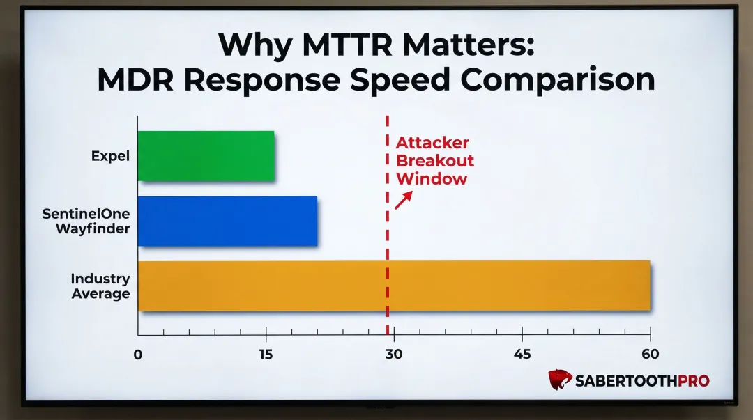 MDR provider MTTR benchmark comparison chart Expel SentinelOne CrowdStrike response times
