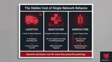 Reactive single-network failure cost comparison across logistics healthcare and agriculture sectors