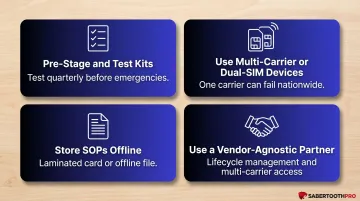 Four pro tips for emergency internet deployment readiness and resilience infographic