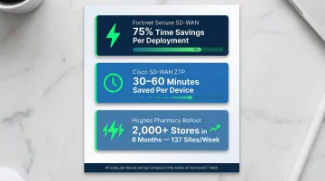 Zero-touch provisioning deployment efficiency gains comparison across three SD-WAN vendors