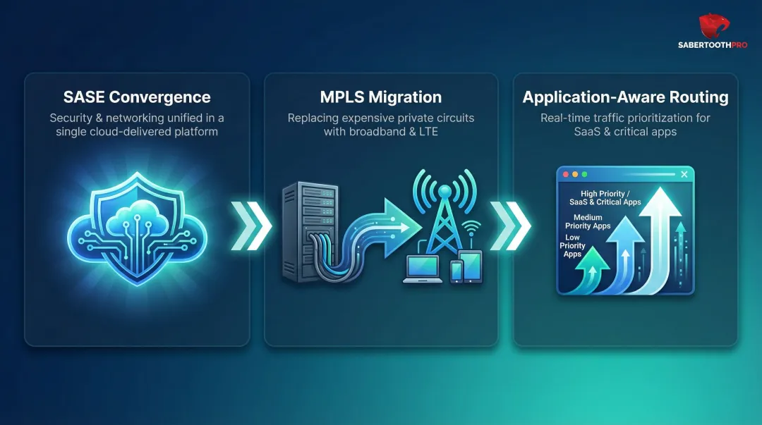 Three key SD-WAN adoption drivers SASE MPLS migration and application-aware routing