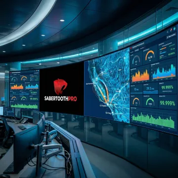 California business network operations center with SD-WAN monitoring dashboards