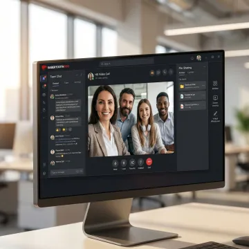 Unified communications dashboard showing integrated voice, video, and messaging tools