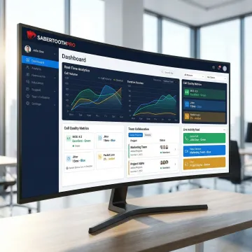 Enterprise UCaaS dashboard showing unified communications analytics