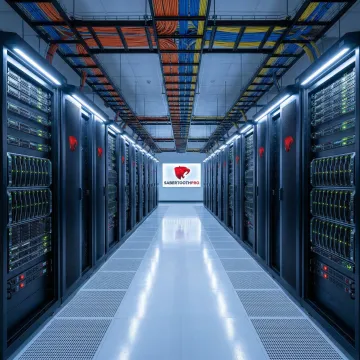 Modern data center facility in Las Vegas with server racks and cooling infrastructure