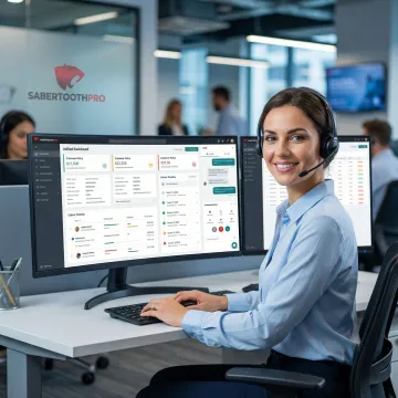 Insurance agent using integrated CCaaS platform with customer policy data on screen
