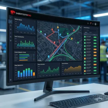 Real-time GPS fleet tracking dashboard displaying vehicle locations and route optimization