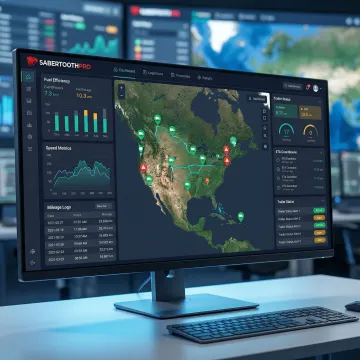 Real-time GPS trailer tracking dashboard showing fleet location and analytics