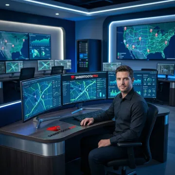 Fleet management telematics dashboard showing real-time vehicle tracking and analytics