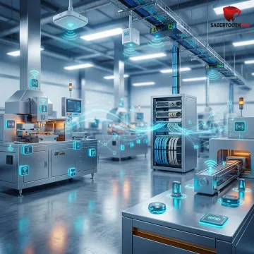 Industrial IoT connectivity infrastructure with networked sensors and devices