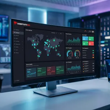 Unified IoT connectivity dashboard displaying device status and network performance