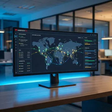 Dashboard showing real-time global container tracking across multiple continents