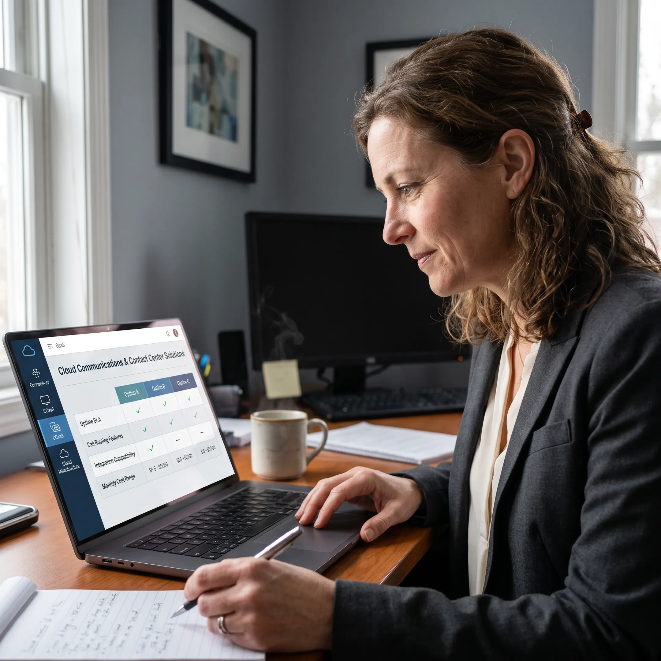 Healthcare administrator reviewing secure after-hours communication options