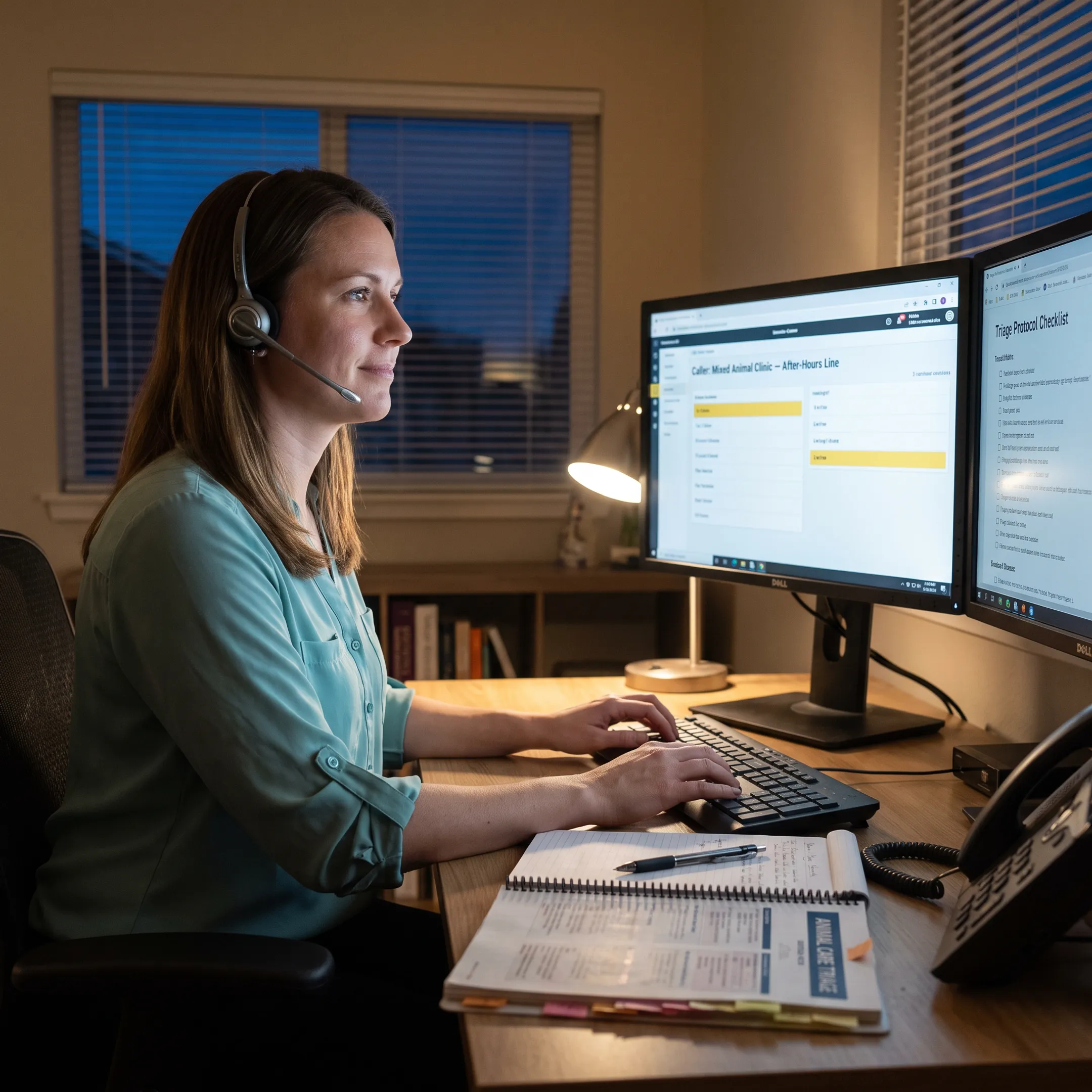 After-hours veterinary call support for a mixed animal practice