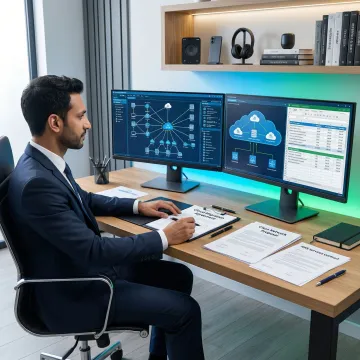 IT procurement consultant reviewing technology vendor contracts and solutions