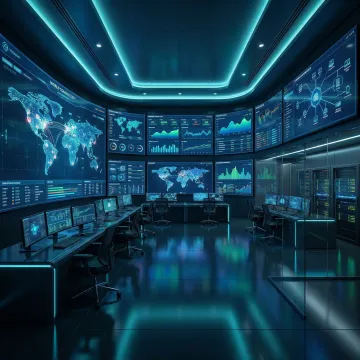 Enterprise IoT network dashboard displaying connected sensors and devices across industrial facilities