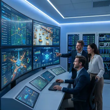 Logistics IT consulting professionals working on fleet telematics and warehouse connectivity solutions