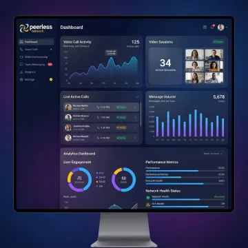 Cloud-based UCaaS platform dashboard showing unified communications features