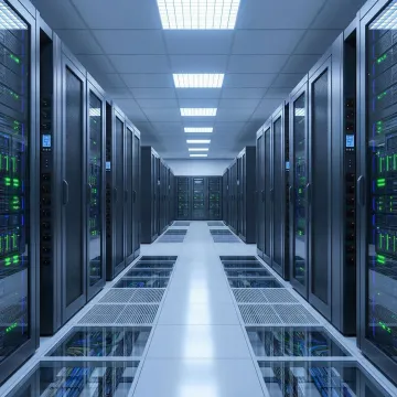 Modern Tier III data center facility with rows of server racks in Dallas