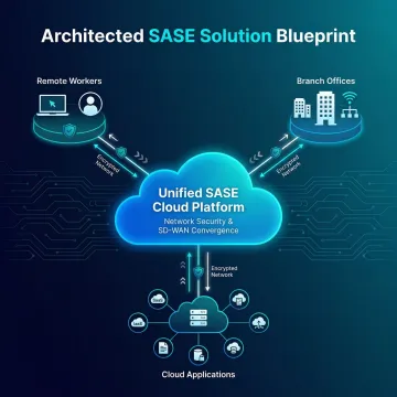 Managed SASE network security architecture diagram