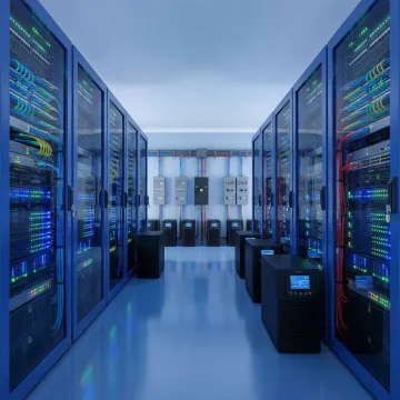 Enterprise data center server racks hosting managed private cloud infrastructure