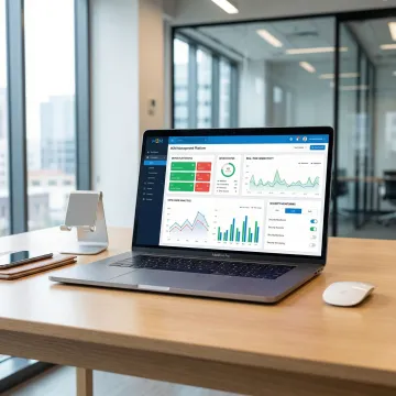 Enterprise IoT device management interface showing fleet monitoring and analytics