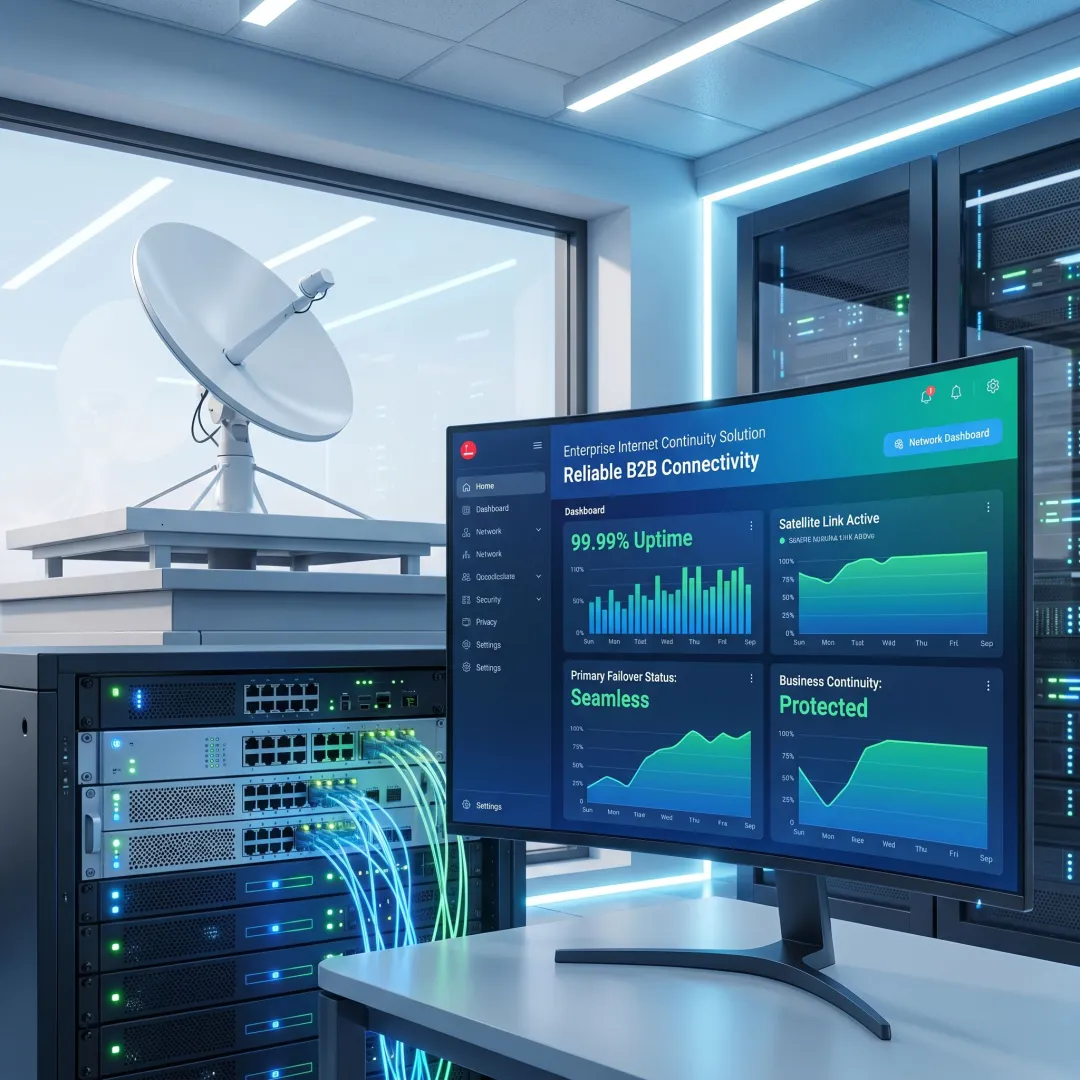 Business failover internet setup with satellite and router