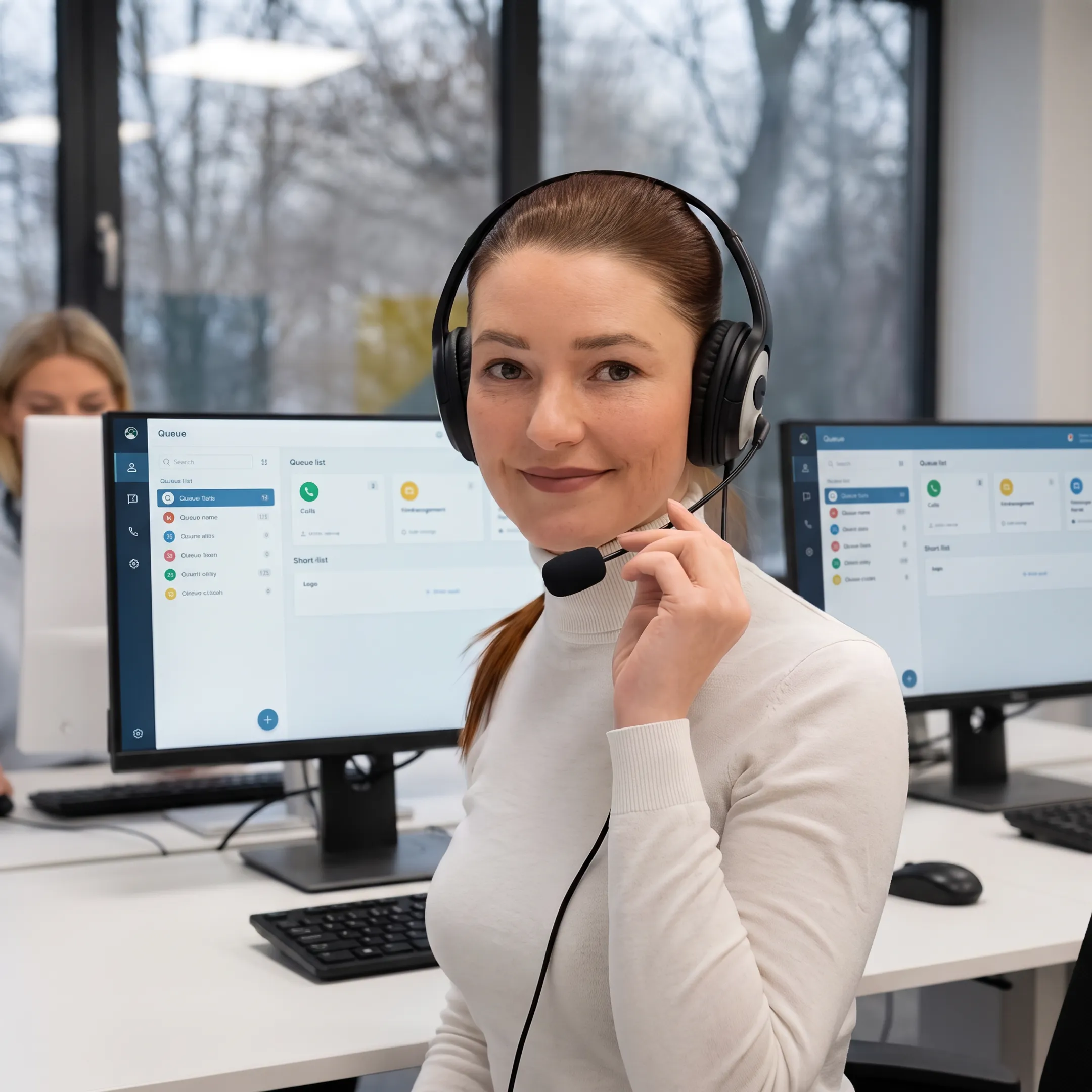 Virtual receptionist managing business calls and customer messages