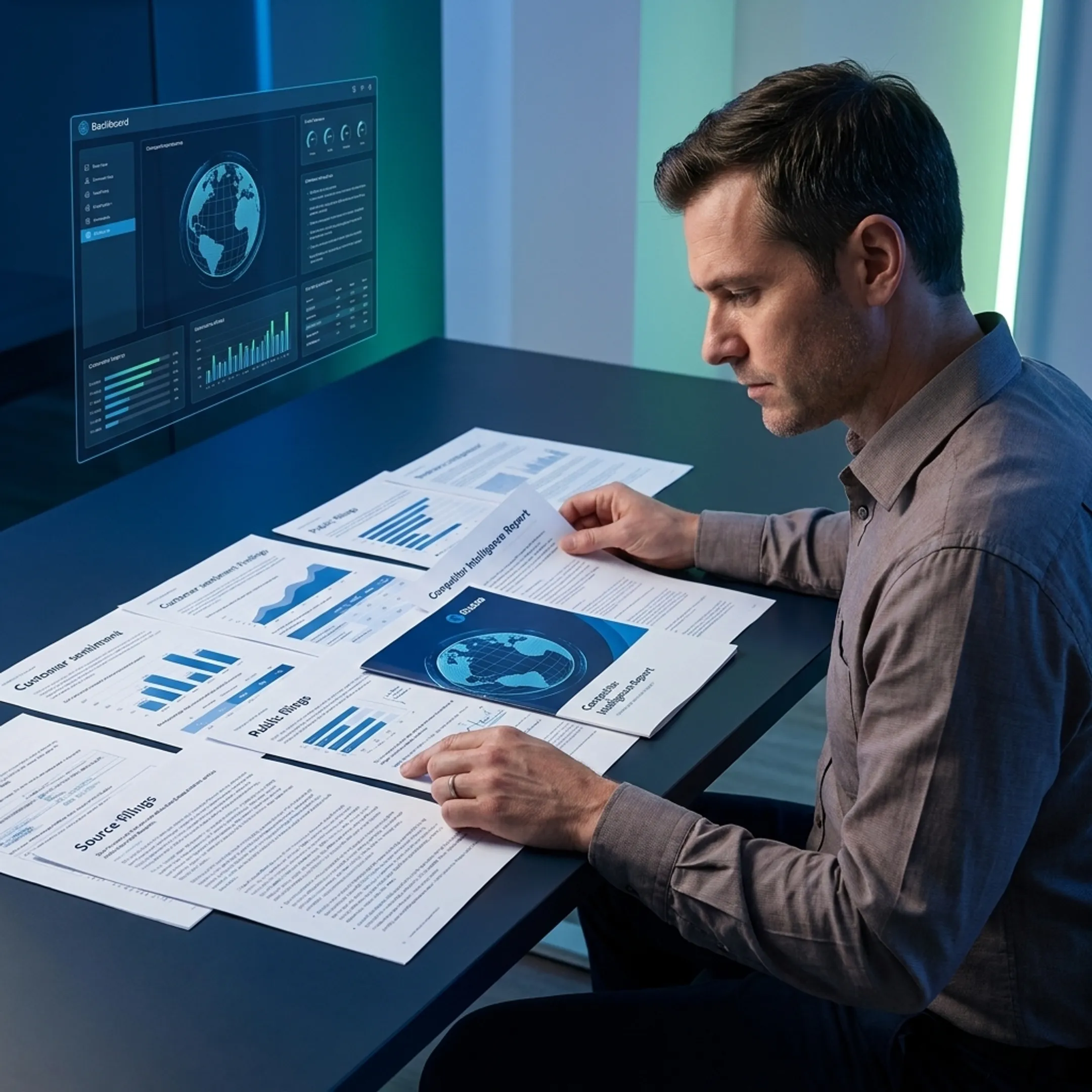 Research specialist examining verified competitor data and source documents
