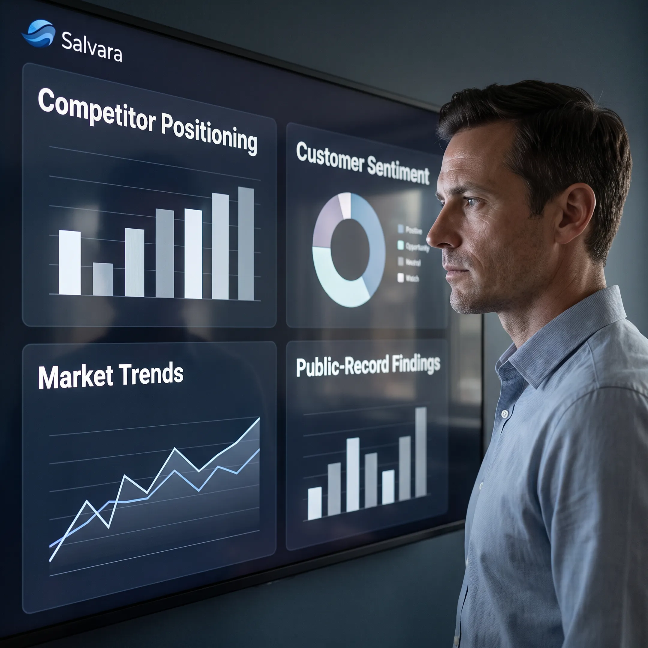 Research professional comparing source-verified competitor findings and market trend insights