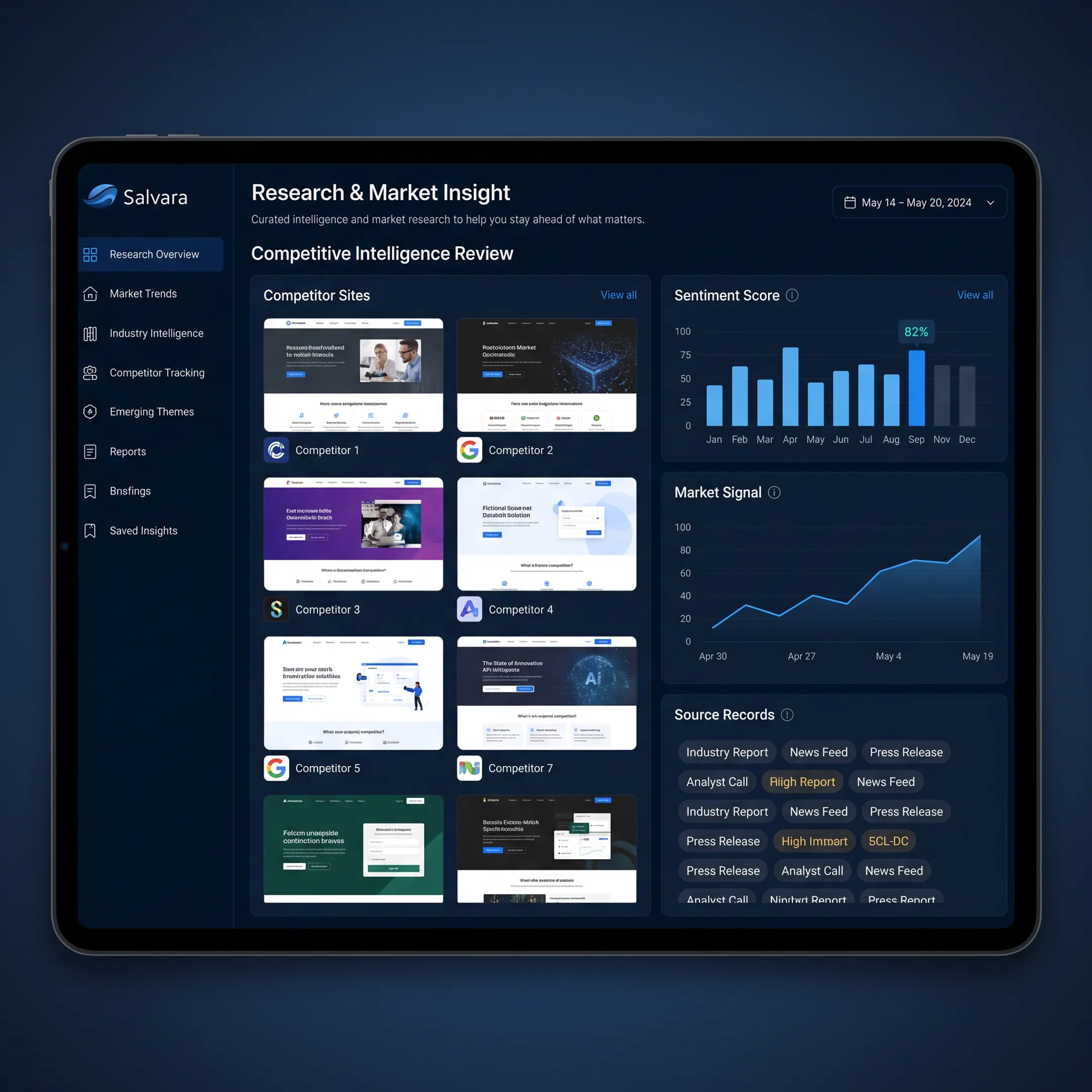 Research specialist analyzing competitor positioning and verified market findings