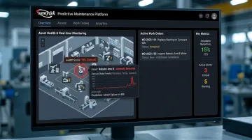 Custom AI IoT predictive maintenance software dashboard showing real-time asset health monitoring