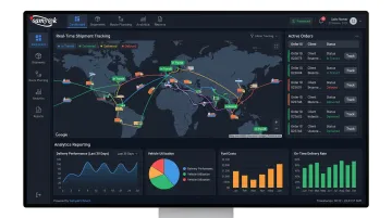 Samyak Infotech logistics software dashboard displaying shipment tracking and analytics