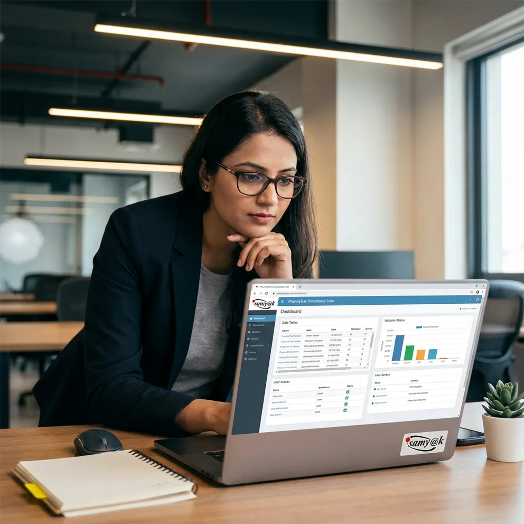 Pharma compliance software dashboard