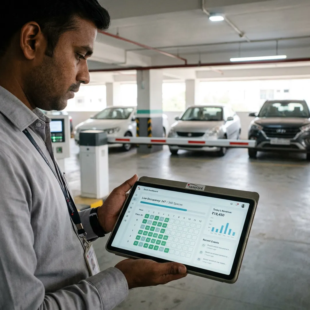 Digital parking management platform in a modern parking facility