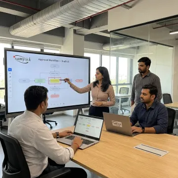 Software team mapping an approval automation process